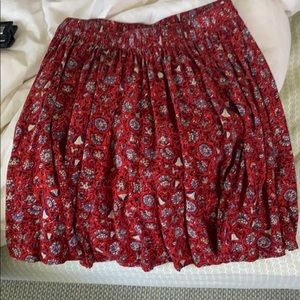 Red flowered skirt